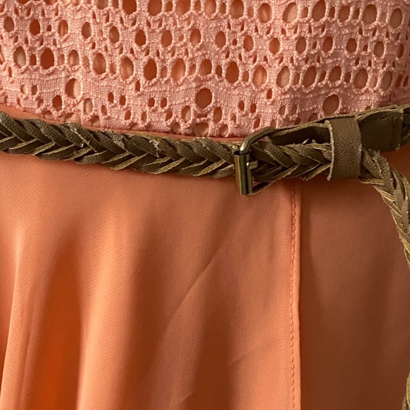 Le Chateau Peach Asymmetrical Hem Dress - Picture 7 of 12